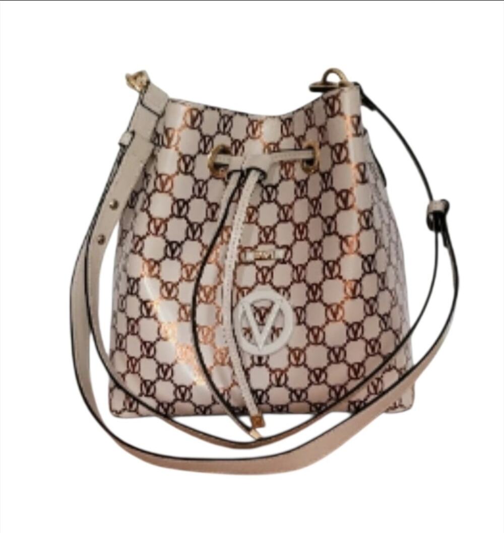 Valentino by Mario Valentino Karl Rock Cream Leather Bucket Bag